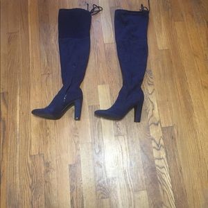 Navy over the knee boots
